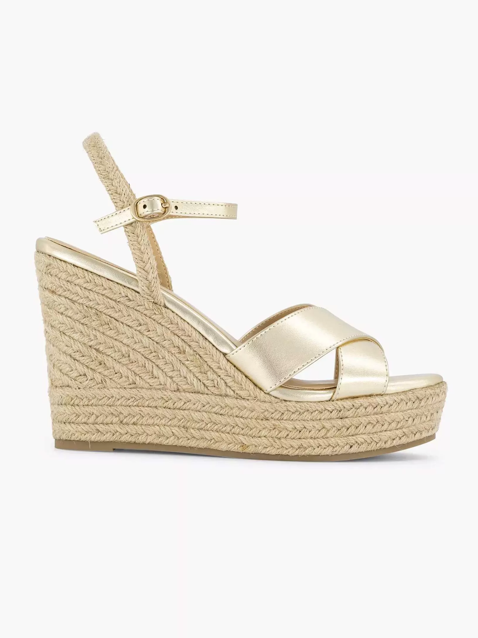 gouden_espadrille_sleehak_2.webp Dames Graceland Gouden Espadrille Sleehak