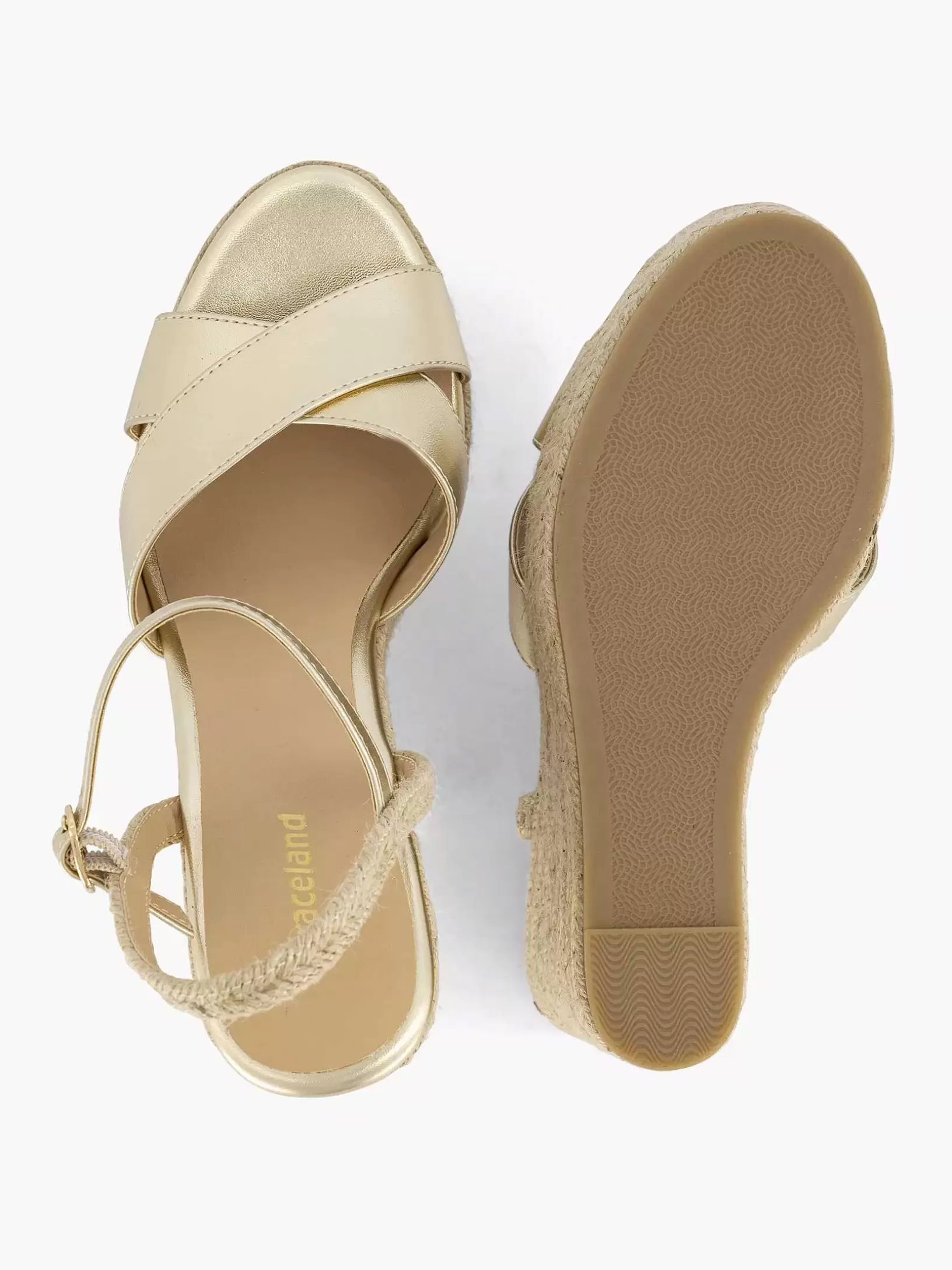 gouden_espadrille_sleehak_4.webp Dames Graceland Gouden Espadrille Sleehak