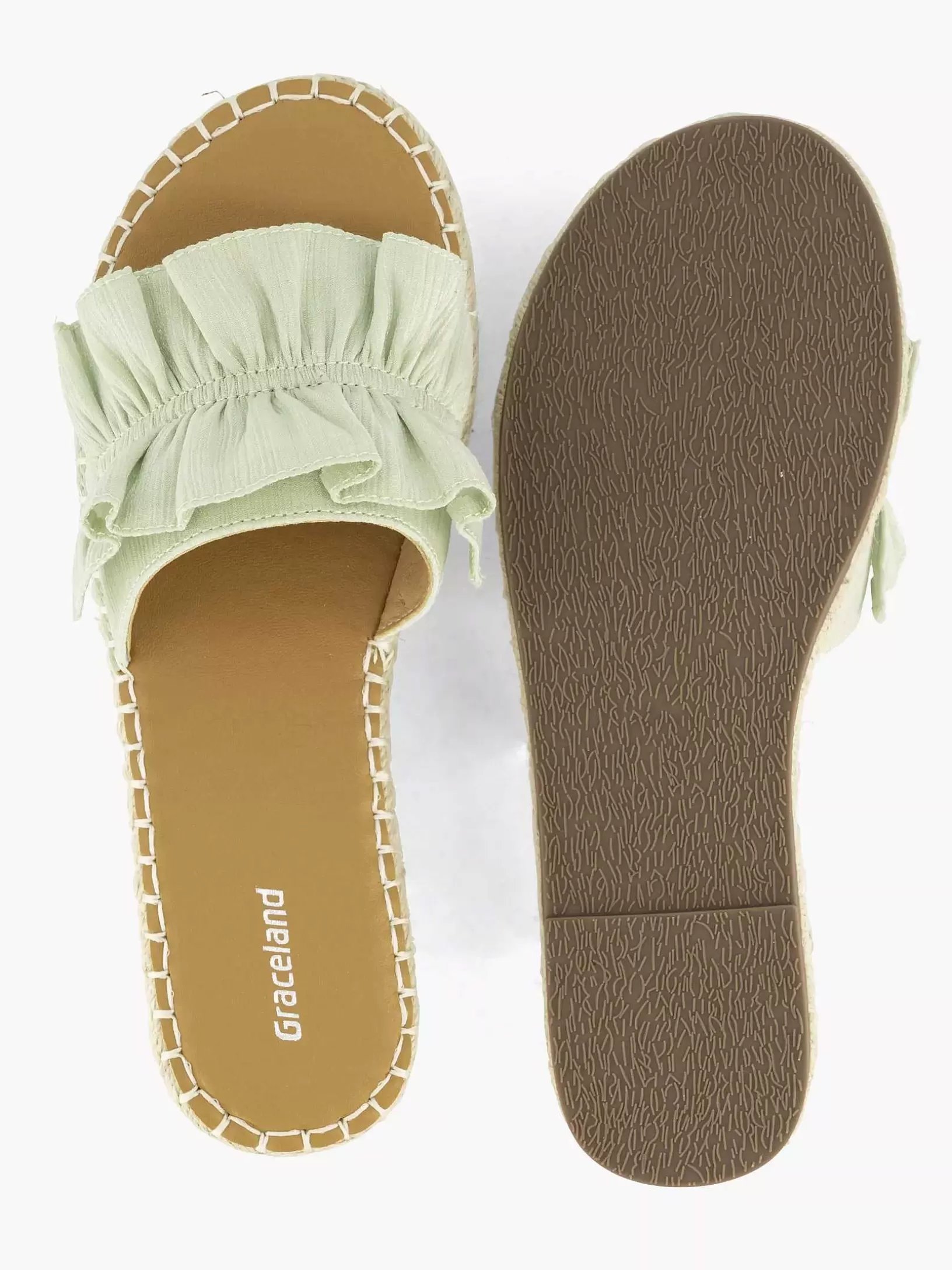 lichtgroene_slipper_roesjes_4.webp Dames Graceland Lichtgroene Slipper Roesjes