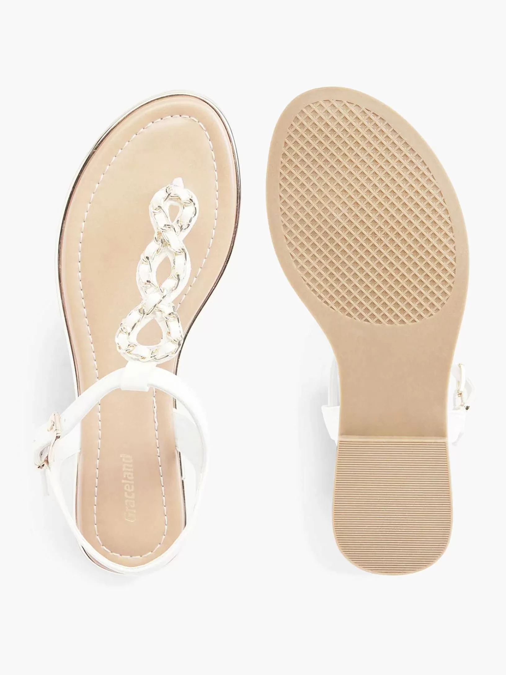 witte_sandaal_sierketting_4.webp Dames Graceland Witte Sandaal Sierketting