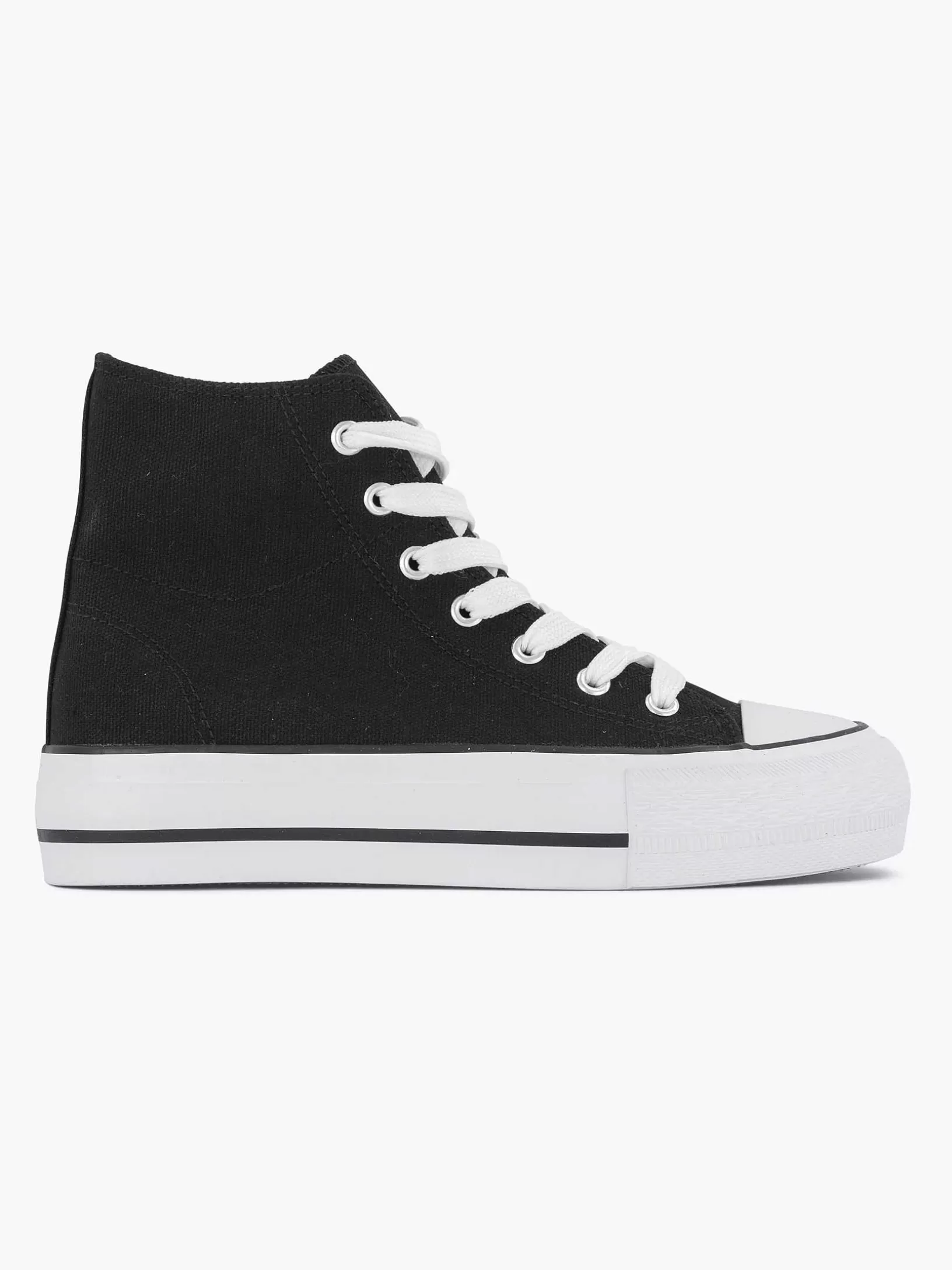 zwarte_hoge_canvas_sneaker_5.webp Dames Graceland Zwarte Hoge Canvas Sneaker