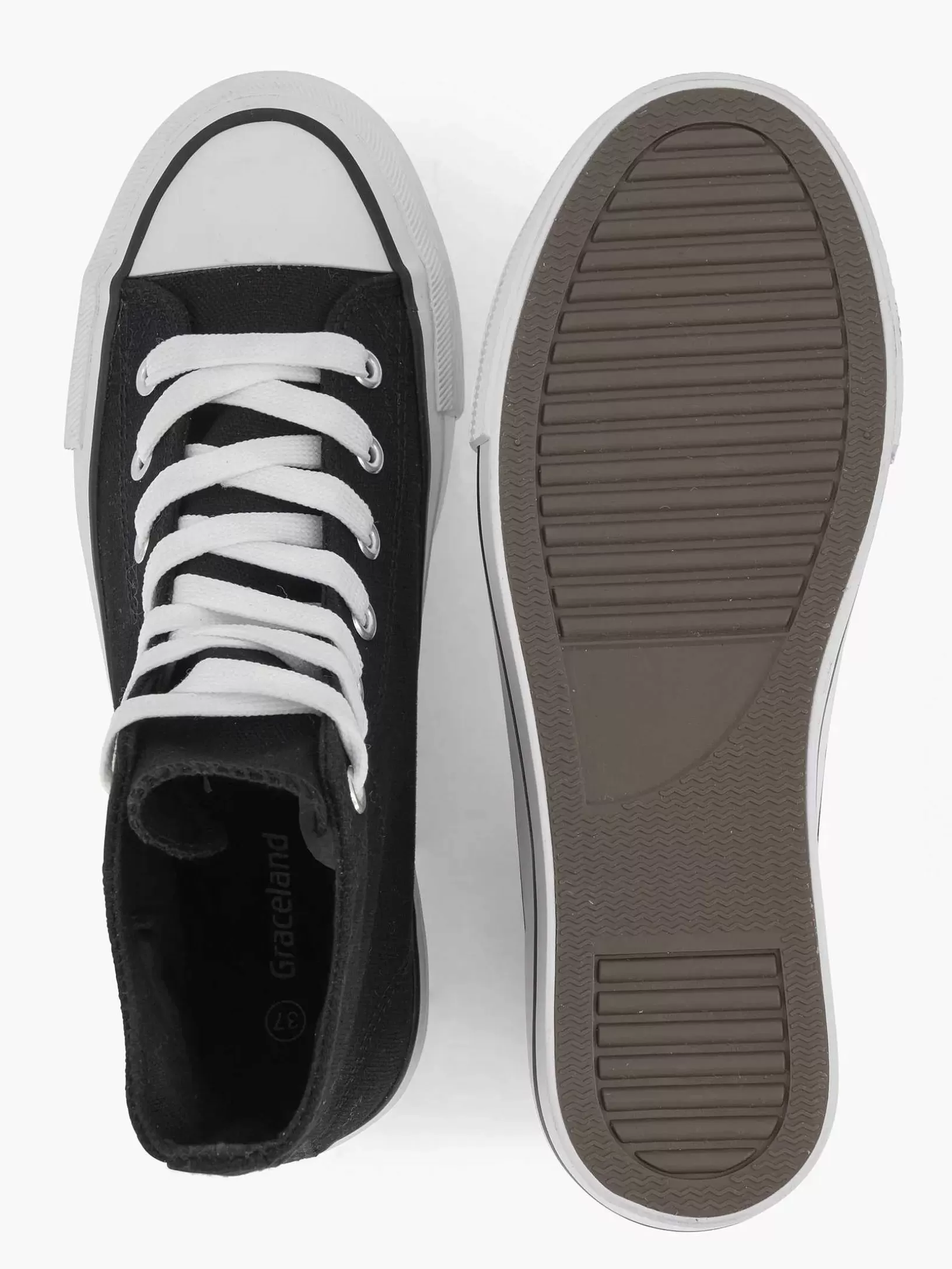 zwarte_hoge_canvas_sneaker_6.webp Dames Graceland Zwarte Hoge Canvas Sneaker