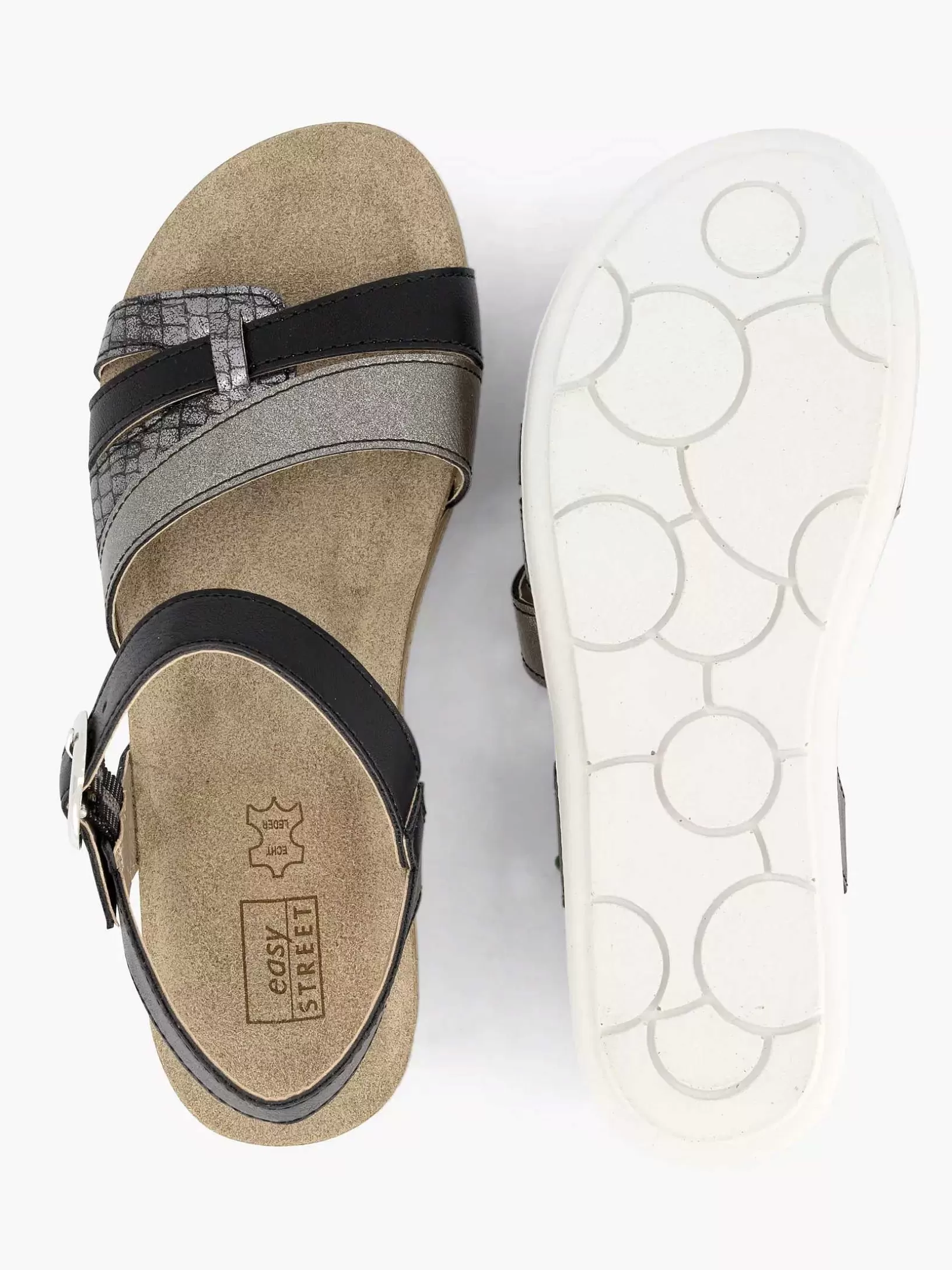 zwarte_sandaal_gespsluiting_2.webp Dames Easy Street Zwarte Sandaal Gespsluiting