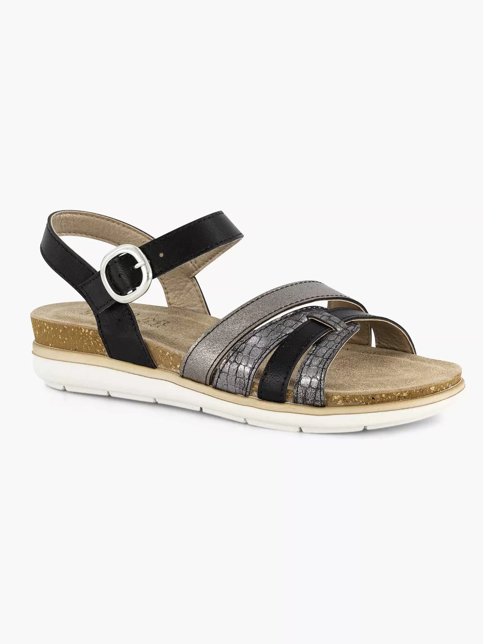 zwarte_sandaal_gespsluiting_5.webp Dames Easy Street Zwarte Sandaal Gespsluiting