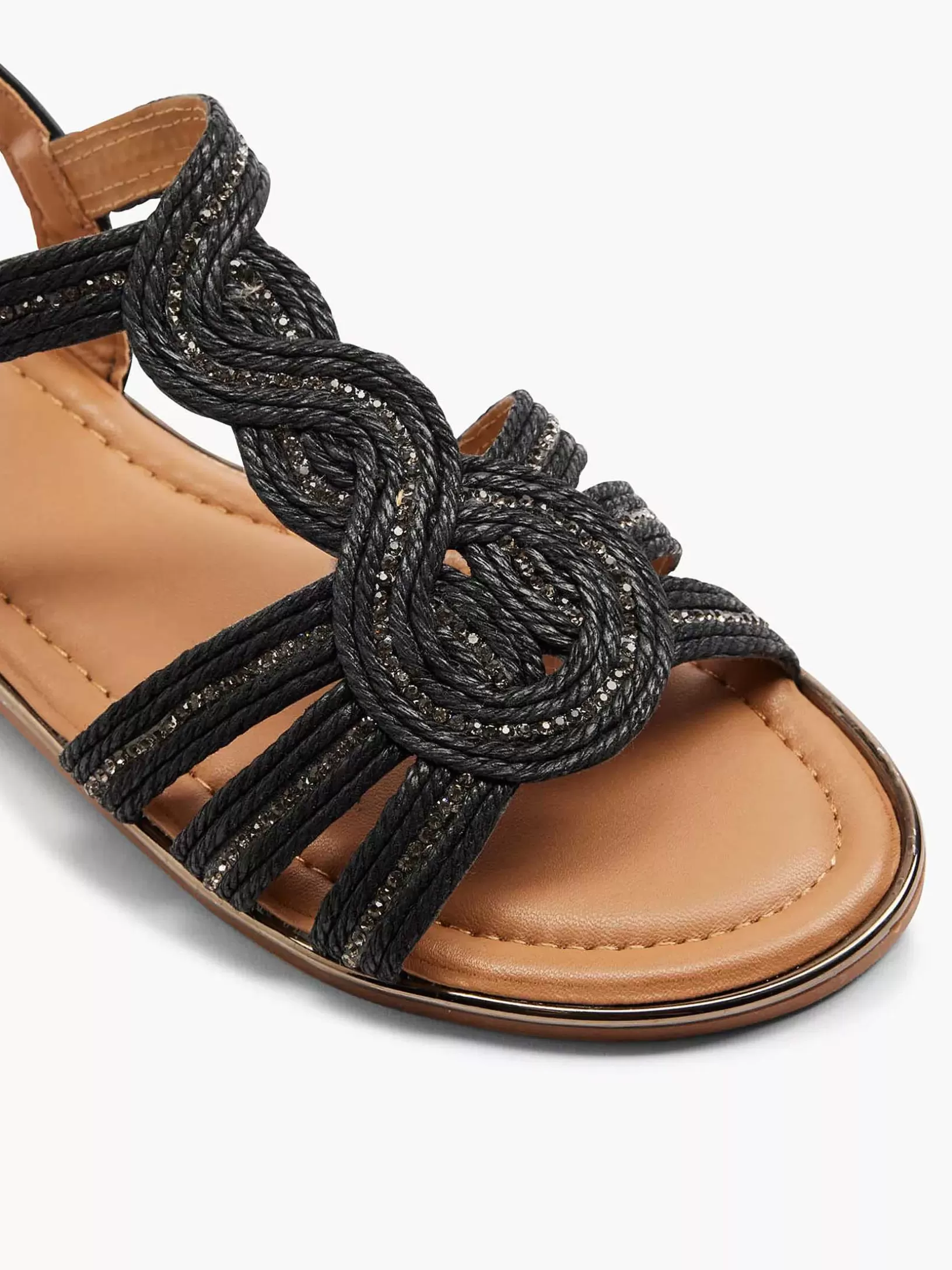 zwarte_sandaal_sierketting_4-3.webp Dames Graceland Zwarte Sandaal Sierketting